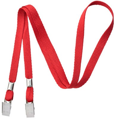 Flat Lanyard Red Double